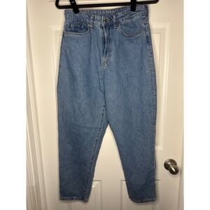 HM Denim Loose Mom Jeans Ultra High Waist Ankle Blue Size 6